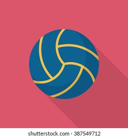 Volleyball flat  icon with long shadow,eps10