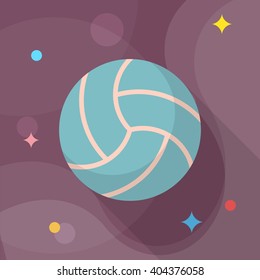 Volleyball flat  icon with long shadow,eps10