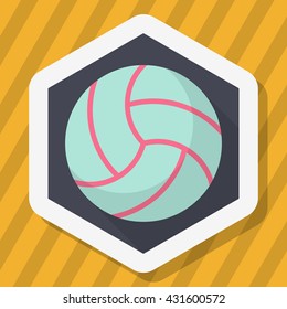 Volleyball flat  icon with long shadow,eps10