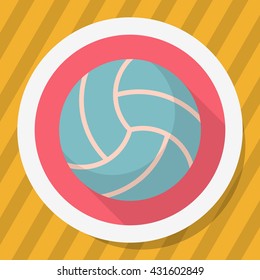 Volleyball flat  icon with long shadow,eps10