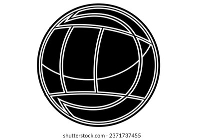 Volleyball Flat Icon Silhouette Vector,Volleyball Ball Cartoon Vector silhouette.
 
