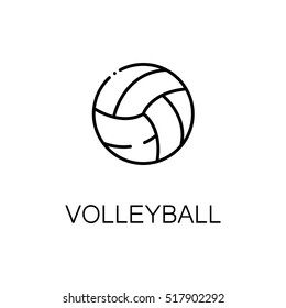 Volleyball flat icon. Single high quality outline symbol of sport for web design or mobile app. Thin line signs of Vvlleyball for design logo, visit card, etc. Outline pictogram of volleyball