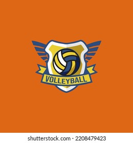 volleyball flat logo best vector simple and elegant design