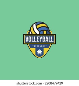 Volleyball-Flachlogo Bester Vektorgrafik-einfaches und elegantes Design