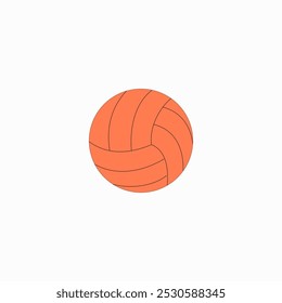 Voleibol en Ilustración vectorial plana que simboliza deportes, juego de equipo y competencia, aislado sobre fondo blanco.