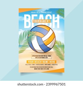 Volleyball Flyer or Poster Template Design in Vector