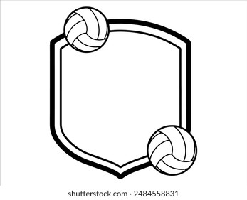 Volleyball Frame Line Art Illustration