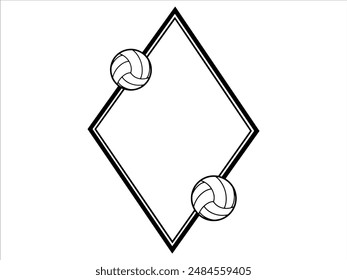 Volleyball Frame Outline Background Illustration