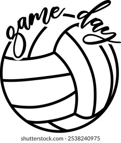 Volleyball Game Day Digital EPs Vector graphics File