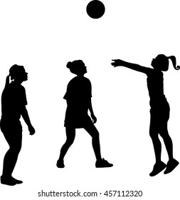 volleyball game silhouette vector