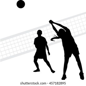 volleyball game silhouette vector