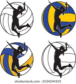 Volleyball Girl Player, Volleyball Cut Files, Sport Silhouette