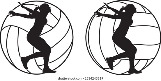 Volleyball-Spielerin, Volleyballerin, Sport Silhouette