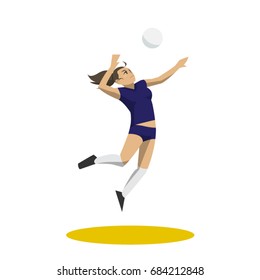 volleyball girl, vector illustrator