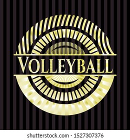 Volleyball golden emblem. Vector Illustration. Detailed.