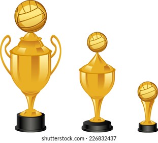 Volleyball golden trophies