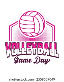 Volleyball Graphics Design with Volleyball outline and Volleyball Game Day Text