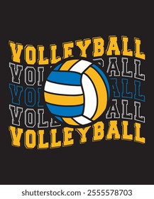 Volleyball Graphics Design With Text and Volleyball Vector