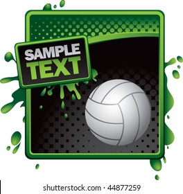 volleyball green and black halftone grungy ad