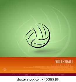 Volleyball Green Orange Freehand Sketch Sparse Graphic Design Vector Illustration EPS10
