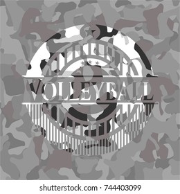 Volleyball grey camouflaged emblem