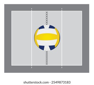 Volleyball grey court. vector illustration