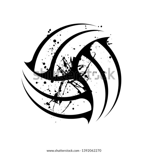 Volleyball Grunge Symbol Tatoo Isolated On Stock Vector (Royalty Free ...