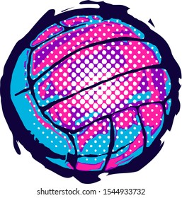 Volleyball Grunge Vector Fun Design