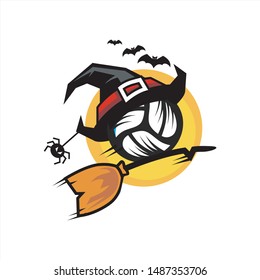 Volleyball Halloween Flying Logo 05