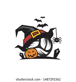  Volleyball Halloween Hat Logo 03