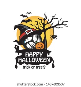 Volleyball Halloween Tree Moon Logo