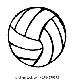 Volleyball Hand Drawn Black White Vector Stock Vector (Royalty Free ...