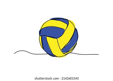 volleyball hand drawn continuous line illustration vector art design