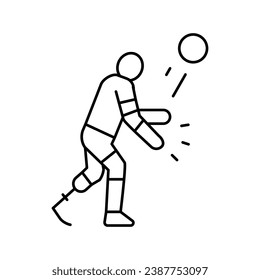 volleyball handicapped athlete line icon vector. volleyball handicapped athlete sign. isolated contour symbol black illustration