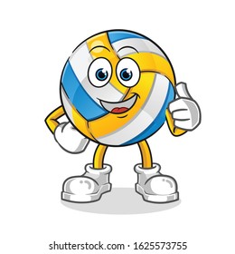 volleyball happy thumbs up cartoon. cartoon mascot vector