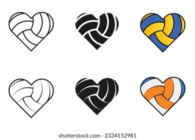 Volleyball heart Clipart Bundle, Volleyball Vector Bundle, Volleyball illustration, Sports Vector Bundle, Sports clipart, Sports illustration, illustration Clip Art Bundle, vector, Sports,