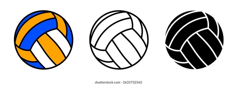 Volleyball icon. Volleyball ball set