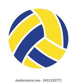 volleyball icon in blue and yellow colors vector illustration