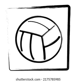 volleyball icon. brush frame. vector illustration.