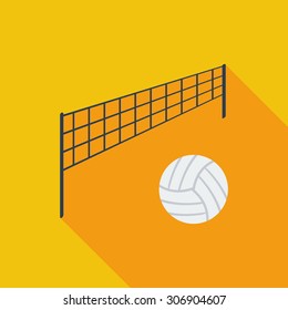 Volleyball icon. Flat vector related icon with long shadow for web and mobile applications. It can be used as - logo, pictogram, icon, infographic element. Vector Illustration.