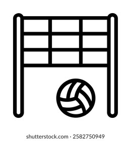 Volleyball icon illustration in line style. Perfect for website mobile app presentation. Suitable for any user interface and user experience
