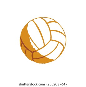 Ícone de voleibol. Bola de couro com forma redonda para jogar esportes jogo, handebol jogo. Equipamento atlético, inventário para atividades na praia. Ilustração de vetor de contorno isolado plano sobre fundo branco