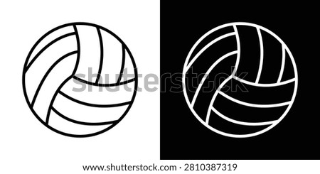 Volleyball icon line art vector..