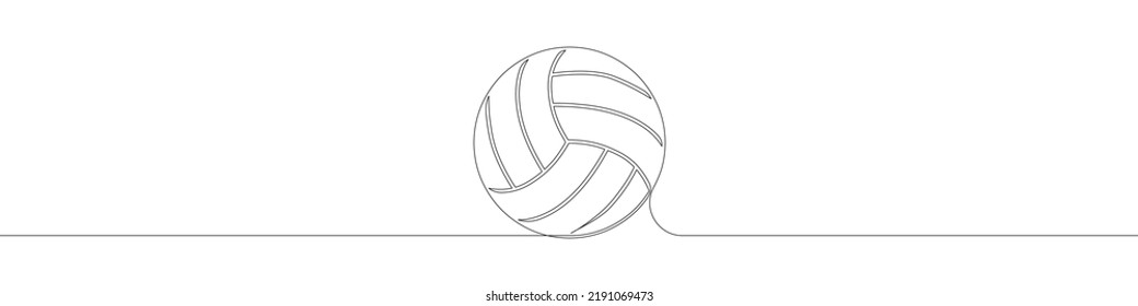 Volleyball Symbol Linie kontinuierliche Zeichenkette Vektorgrafik. Eine Zeile Volleyball Symbol, Vektorhintergrund. Volleyball-Symbol. Kontinuierlicher Umriss eines Volleyballsymboles.