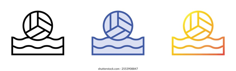 volleyball icon. Linear, Blue Fill and Gradient Style Design Isolated On White Background