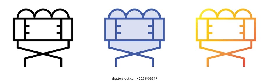 volleyball icon. Linear, Blue Fill and Gradient Style Design Isolated On White Background
