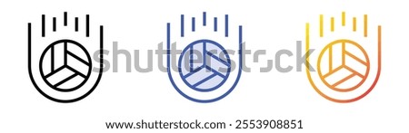 volleyball icon. Linear, Blue Fill and Gradient Style Design Isolated On White Background