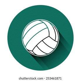  Volleyball icon with long shadow effect