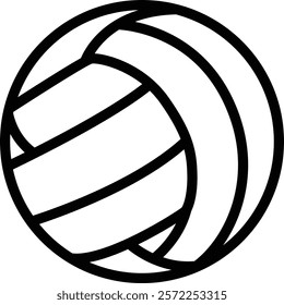 Volleyball Icon in Minimalist Line Art Style for Sports Apps and Websites