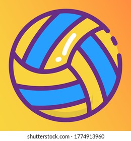 Volleyball icon in modern flat style, sports ball 